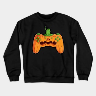 Video Games Gaming Gamer Halloween Pumpkin Controller Crewneck Sweatshirt